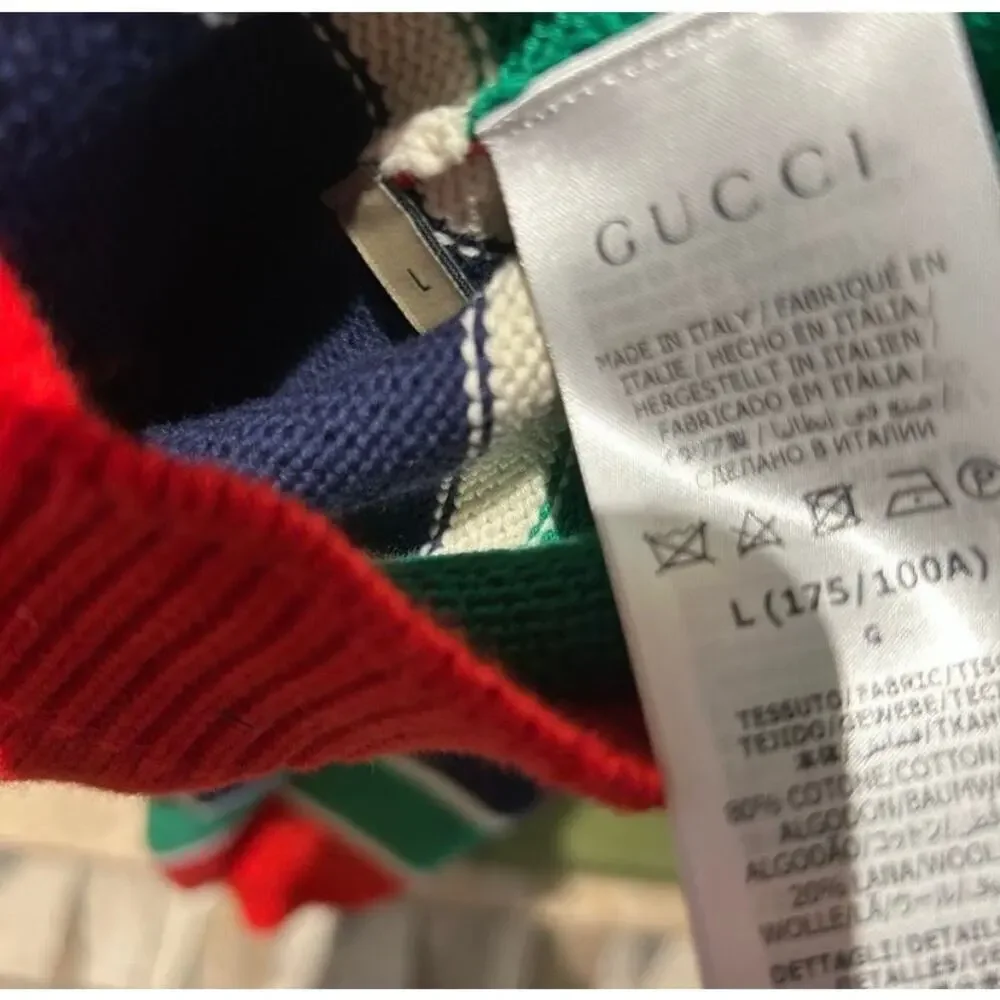 Men’s Gucci cotton/wool Cable knit sweater size large made in Italy NWT